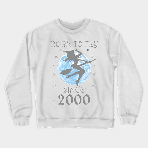 BORN TO FLY SINCE 1938 WITCHCRAFT T-SHIRT | WICCA BIRTHDAY WITCH GIFT Crewneck Sweatshirt by Chameleon Living